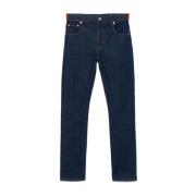 Gucci Denim Jeans med Web-Stripe Trim Blue, Herr