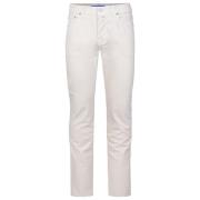 Jacob Cohën Slim Fit Bard Byxor med Broderi White, Herr