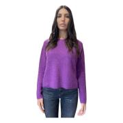 Kangra Alpaca Crewneck Sweater Magenta Pink, Dam