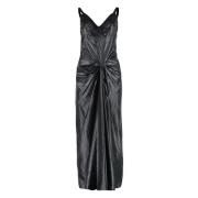 Maison Margiela Samlad V-ringad Klänning Black, Dam