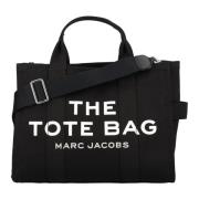 Marc Jacobs Svart Canvas Toteväska med Logotyp Black, Dam