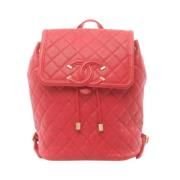 Chanel Vintage Pre-owned Laeder ryggsckar Red, Dam