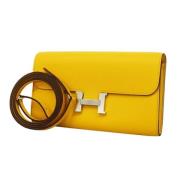 Hermès Vintage Pre-owned Tyg crossbodyvskor Yellow, Dam