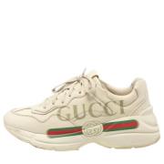 Gucci Vintage Pre-owned Laeder sneakers Beige, Dam