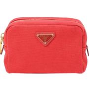 Prada Vintage Pre-owned Canvas kuvertvskor Red, Dam