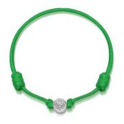 Nialaya Green String Bracelet with Silver Gray, Herr