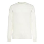 Boggi Milano Merinoull Crew Neck Sömn 7 Gg White, Herr