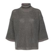 Fabiana Filippi Grå Ullblandad Turtleneck Tröja Gray, Dam