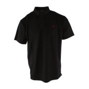 Peuterey Svart Polo Skjorta med Silkblandning Black, Herr