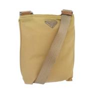 Prada Vintage Pre-owned Nylon prada-vskor Beige, Dam