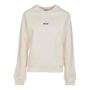 Msgm Beige Crewneck Sweater Elegant Comfort Beige, Dam