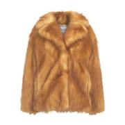 Stand Studio Lyxig Faux Fur Shearling Jacka Brown, Dam