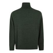 Victoria Beckham Grön Turtleneck Stickad Tröja Aw24 Green, Dam