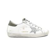 Golden Goose Vit Bak Oliv Glitterstjärna Sneakers White, Herr