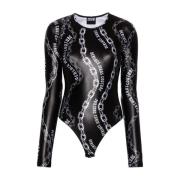 Versace Jeans Couture Svart Bodytopp för Kvinnor Black, Dam