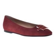 Baldinini Ballerina pumps in red suede Red, Dam