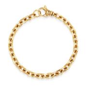 Nialaya Men's Gold 4mm Cable Chain Bracelet Yellow, Herr