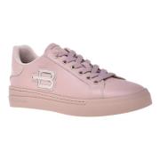 Baldinini Trainers in nude laminated leather and leather Beige, Dam