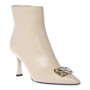 Baldinini Ankle boots in vanilla leather Beige, Dam