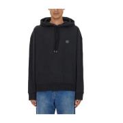 Maison Kitsuné Hoodie med logotyp för män Black, Herr