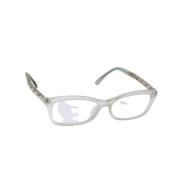 Chanel Vintage Pre-owned Plast solglasgon White, Dam