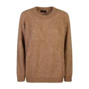 Roberto Collina Brun Stickad Sweatshirt Aw24 Brown, Dam