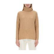 Aspesi Ull Turtleneck Stickat för Kvinnor Beige, Dam