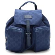 Gucci Vintage Pre-owned Canvas ryggsckar Blue, Dam