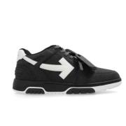 Off White Svarta Lädersneakers med Pil Motiv Black, Herr