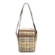 Burberry Vintage Pre-owned Belagd canvas axelremsvskor Beige, Dam