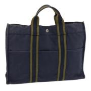 Hermès Vintage Pre-owned Canvas handvskor Blue, Dam