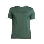 Armani Tryckt T-shirt Kollektion för Män Green, Herr