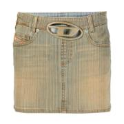 Diesel Denim Minikjol - De-Ron-Fsd Blue, Dam