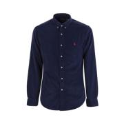 Ralph Lauren Slim-Fit Sammet Skjorta Blue, Herr