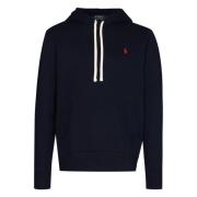 Ralph Lauren Blå Bomullsblandning Broderad Logotyp Hoodie Blue, Herr