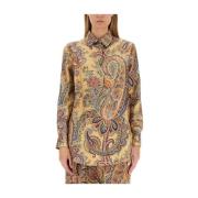 Etro Lyxig Paisley Print Sidoblus Multicolor, Dam