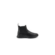 Frau Svarta läder Chelsea boots för män Black, Herr