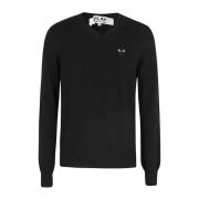 Comme des Garçons Play Stickad Pullover Sweater Black, Herr