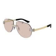 Bottega Veneta Silver Guld/Rosa Solglasögon Bv1342S Pink, Unisex