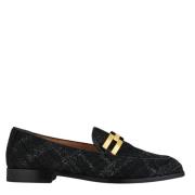 Aquazzura Italienska Bouckle' Slip-On Läderloafers Black, Dam