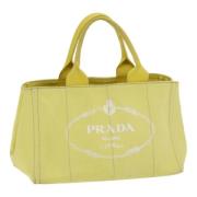 Prada Vintage Pre-owned Canvas prada-vskor Yellow, Dam