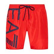 Emporio Armani EA7 Röda Logga Simboxershorts Red, Herr