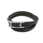 Hermès Vintage Pre-owned Laeder armband Black, Dam