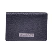 Baldinini Card holder in black tumbled leather Black, Herr