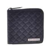 Baldinini Wallet in black woven print leather Black, Herr