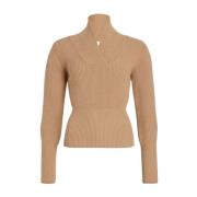 Patou Beige Merino Ull Stickad Tröja Beige, Dam