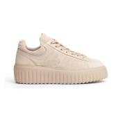 Hogan Beige Sneakers med H-ränder Beige, Dam