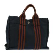 Hermès Vintage Pre-owned Canvas handvskor Blue, Dam