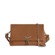 Zadig & Voltaire Heritage Camel Grained Leather Rocky Väska Brown, Dam