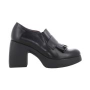 Wonders Klassiska Dam Loafer Klackar i Svart Black, Dam